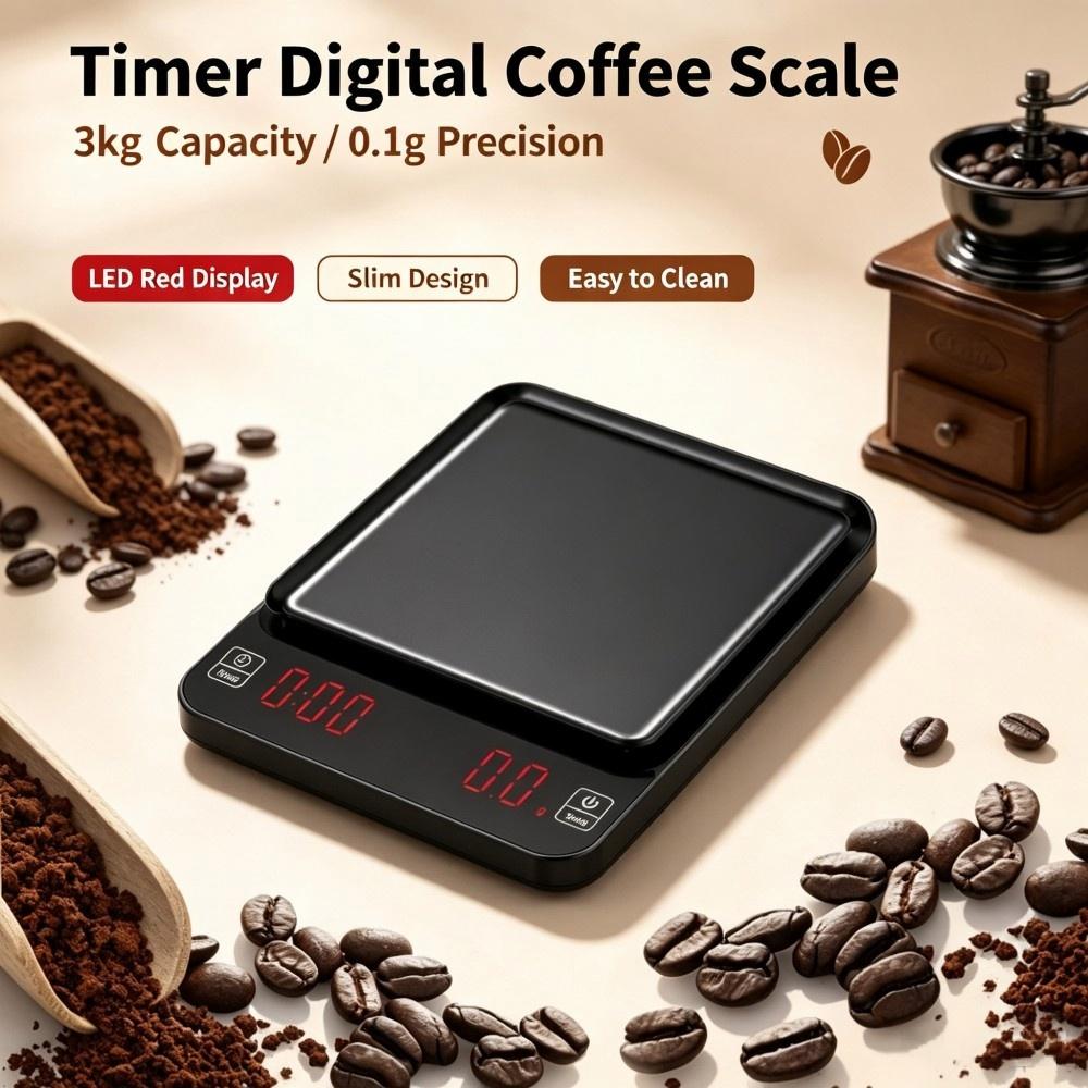 Electronics & Gadgets Icon - 3kg/0,1g Hochpräzise Digitale Kaffeewaage, LED Tragbare